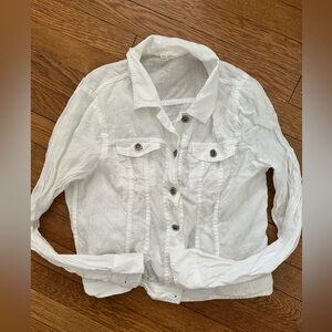 Eileen Fisher linen jacket white size petite medium perfect condition